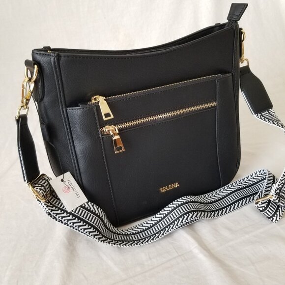 NWT! Telena Faux Leather Purse Shoulder Crossbody Bag w/Detachable Woven Strap - Picture 2 of 10